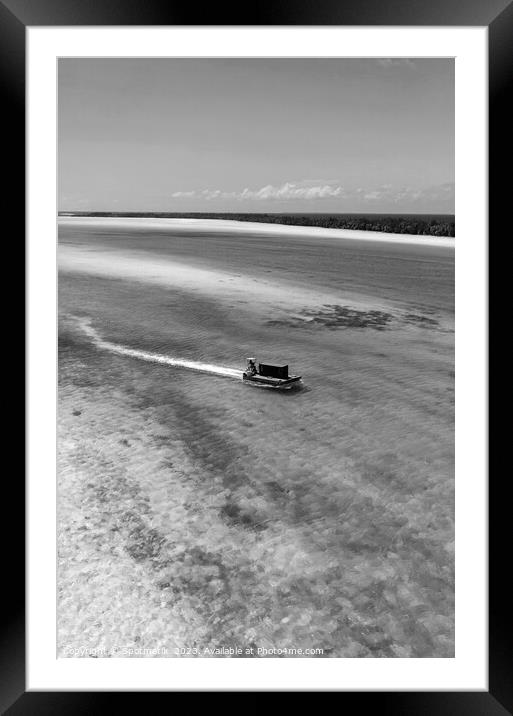 Aerial Bora Bora Island French Polynesia Pacific Atoll  Framed Mounted Print by Spotmatik 