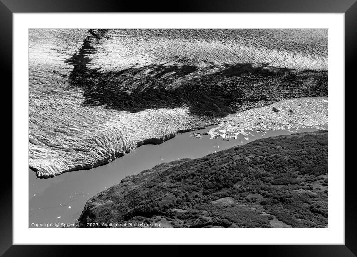 Aerial view Alaska USA glacier ice shelf environmental Framed Mounted Print by Spotmatik 