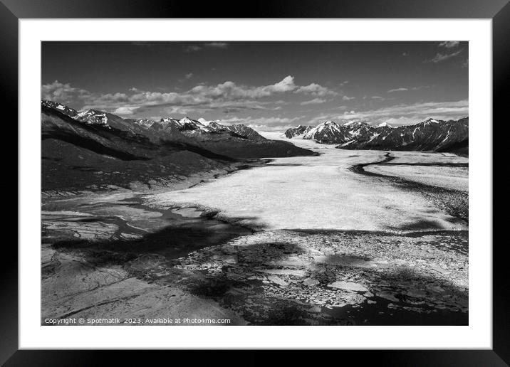 Aerial view Chugach Mountains Alaska Knik glacier America Framed Mounted Print by Spotmatik 