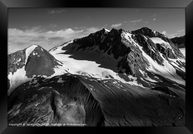 Aerial view Chugach snowy mountain range Alaska America Framed Print by Spotmatik 