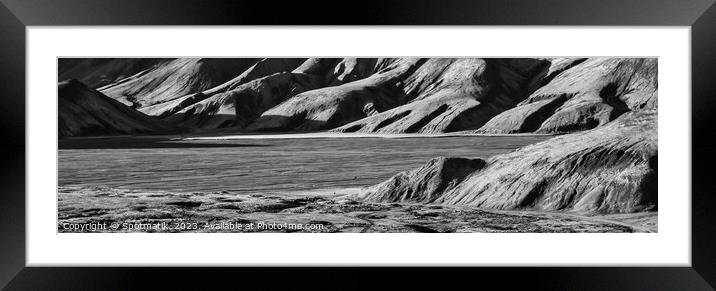 Aerial Panorama of Icelandic region dormant volcanoes Framed Mounted Print by Spotmatik 