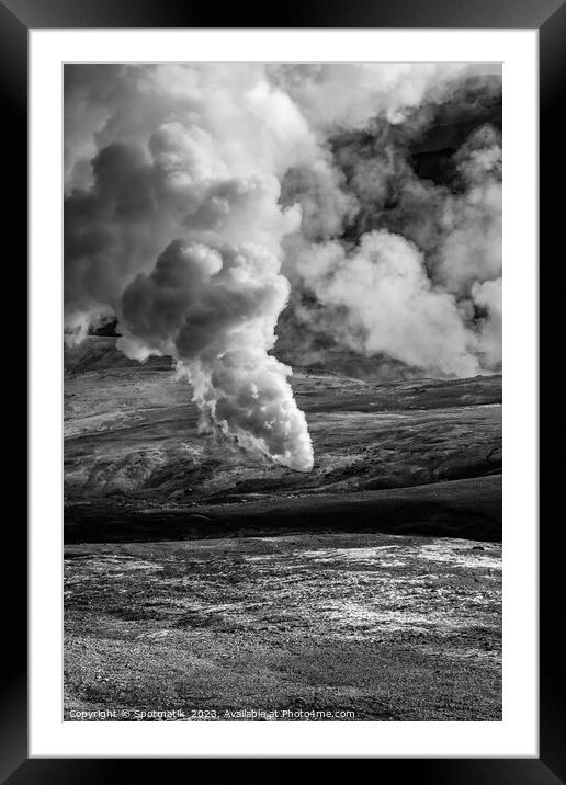 Aerial view of natural volcanic hot springs Europe Framed Mounted Print by Spotmatik 
