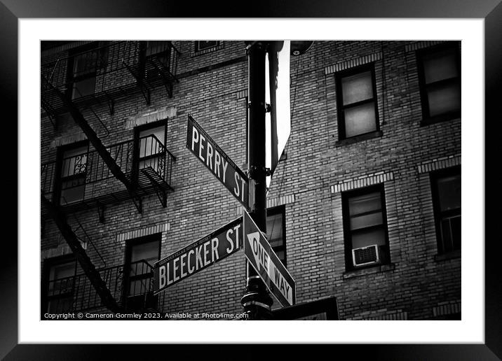 Bleeker and Perry, NYC Framed Mounted Print by Cameron Gormley