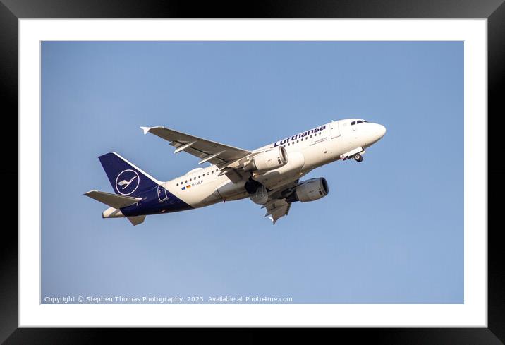Lufthansa D-AILF AIRBUS A319-114 Ascending Airline Framed Mounted Print by Stephen Thomas Photography 