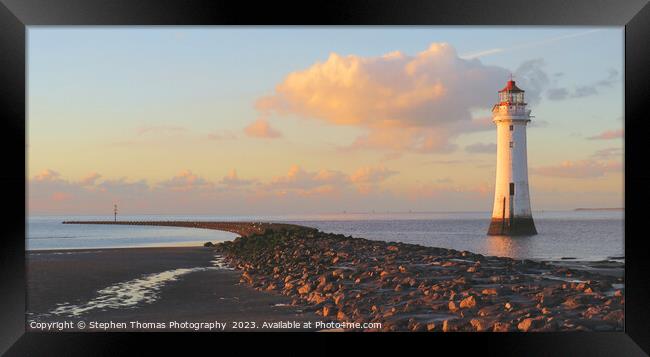 New Brighton Perch Rock Lighthouse Framed Print by Stephen Thomas Photography 