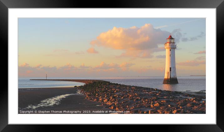 New Brighton Perch Rock Lighthouse Framed Mounted Print by Stephen Thomas Photography 
