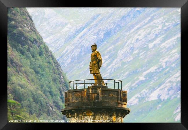 The Last Chieftain Monument at Glenfinnan Framed Print by Stephen Thomas Photography 