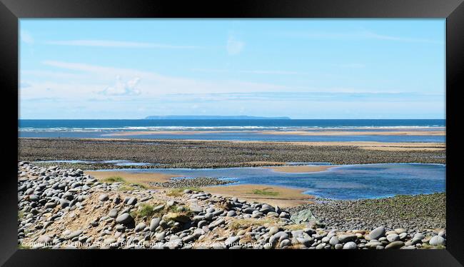 Lundy Island from Northam Burrows in North Devon Framed Print by Stephen Thomas Photography 