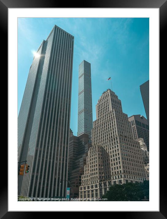 New York Sky Scrapers  Framed Mounted Print by Benjamin Brewty