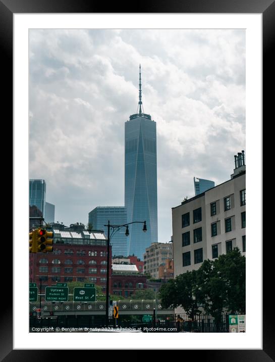 One World Trade Centre Street Shot Framed Mounted Print by Benjamin Brewty