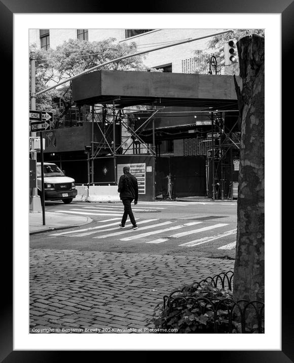 Black And White Street Photography Framed Mounted Print by Benjamin Brewty