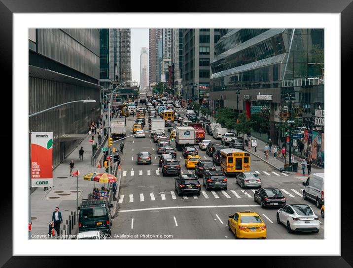 New York Traffic Framed Mounted Print by Benjamin Brewty