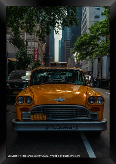 New York Yellow Taxi  Framed Print by Benjamin Brewty