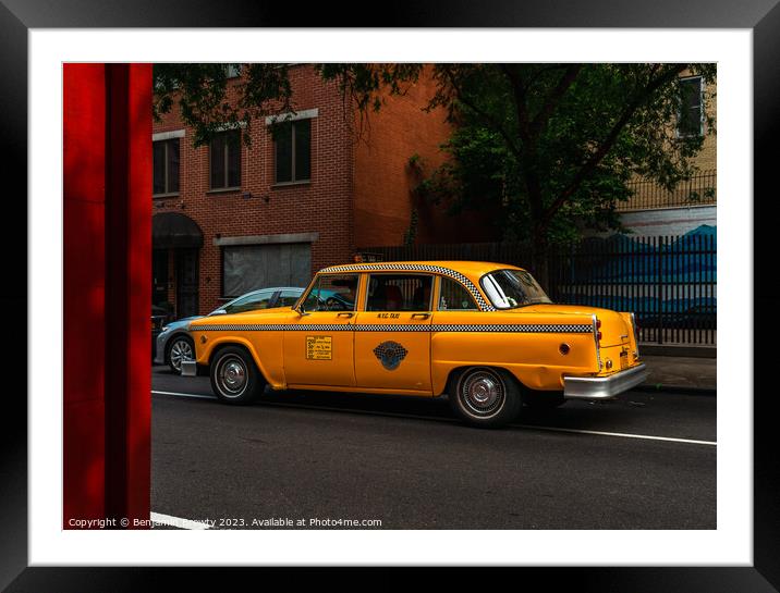 New York City Taxi Framed Mounted Print by Benjamin Brewty