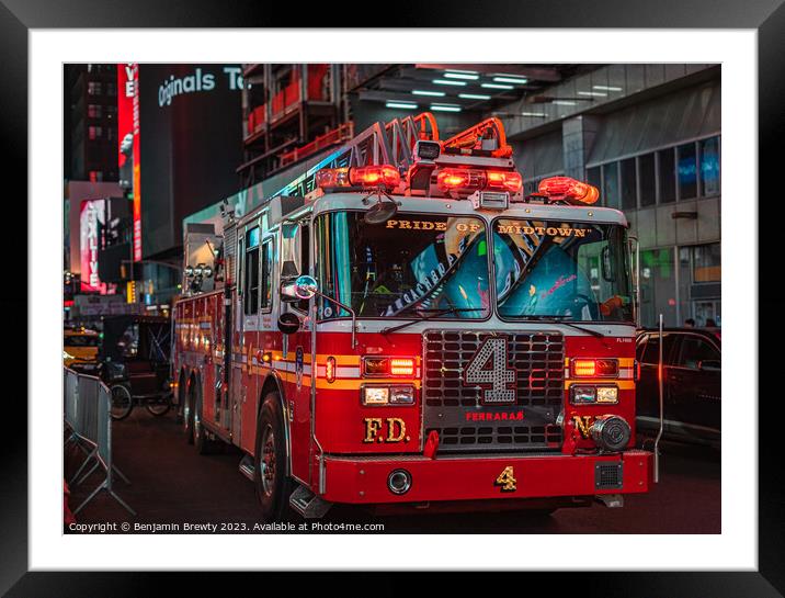 Fire Truck  Framed Mounted Print by Benjamin Brewty