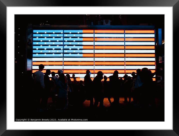 Times Square Silhouette  Framed Mounted Print by Benjamin Brewty