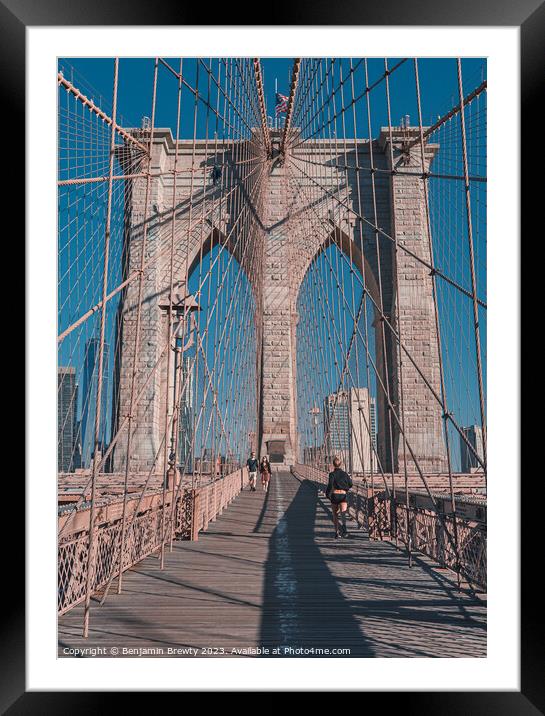 Brooklyn Bridge  Framed Mounted Print by Benjamin Brewty