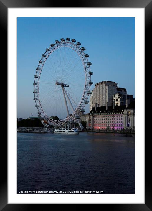 The London Eye  Framed Mounted Print by Benjamin Brewty
