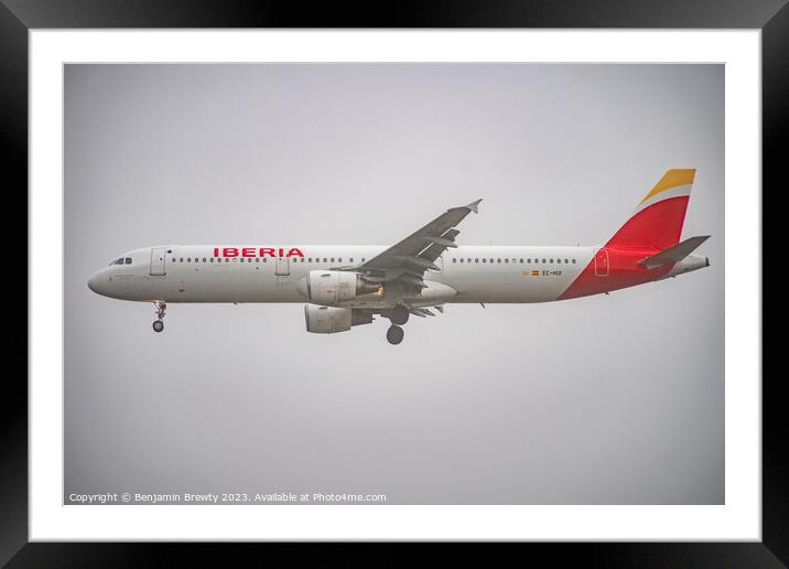 Iberia Airlines Framed Mounted Print by Benjamin Brewty