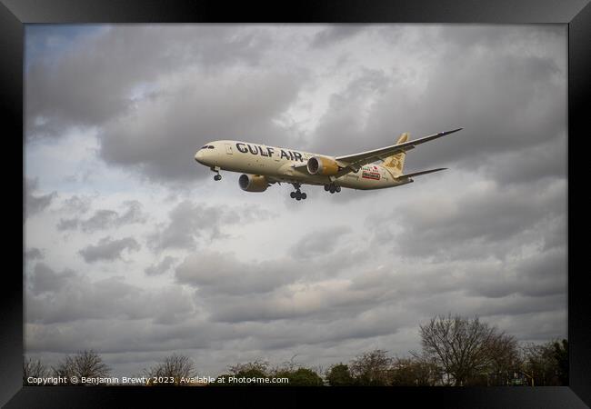 Gulf Air  Framed Print by Benjamin Brewty