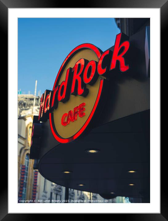 Hard Rock Cafe Framed Mounted Print by Benjamin Brewty