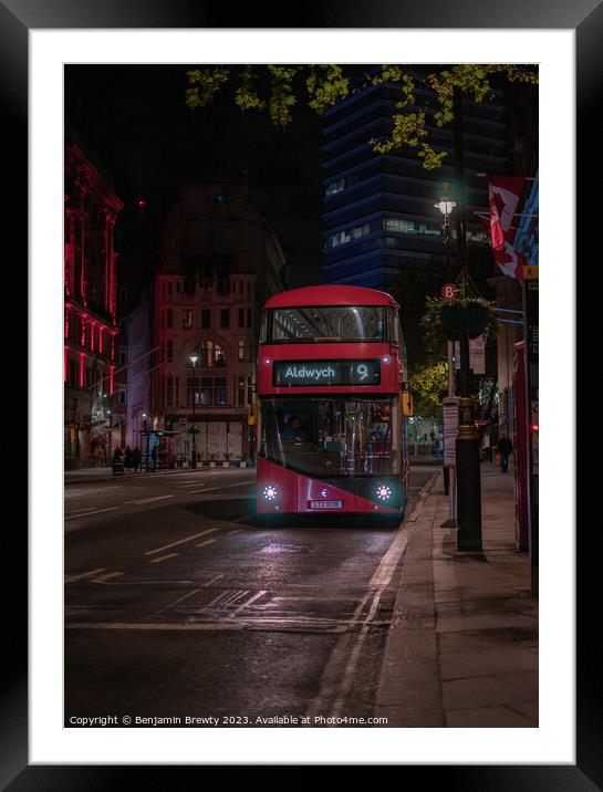 London Bus  Framed Mounted Print by Benjamin Brewty