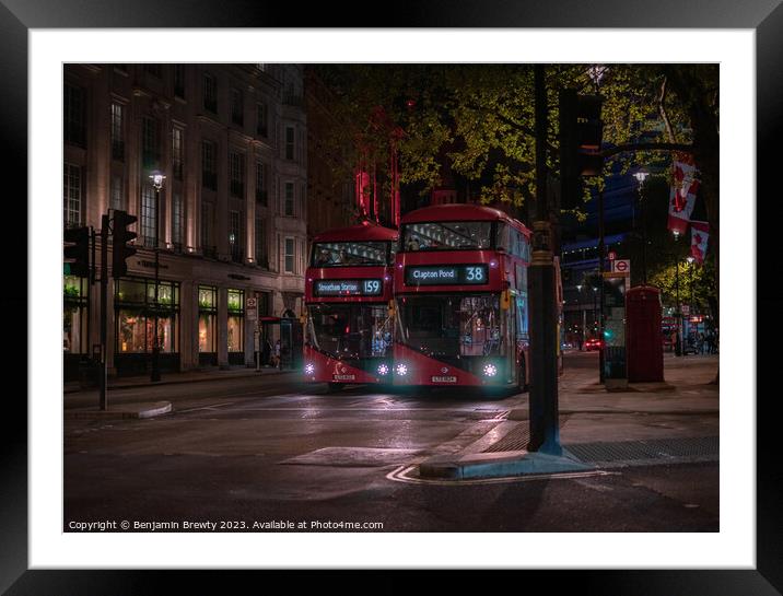 London Buses Framed Mounted Print by Benjamin Brewty