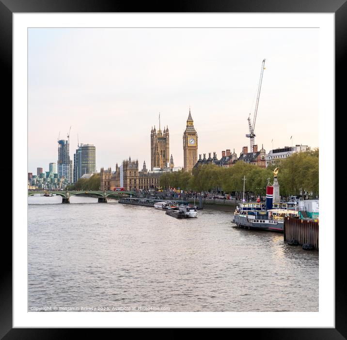 River Thames View  Framed Mounted Print by Benjamin Brewty