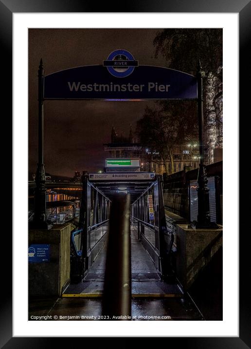 Westminster Pier Framed Mounted Print by Benjamin Brewty