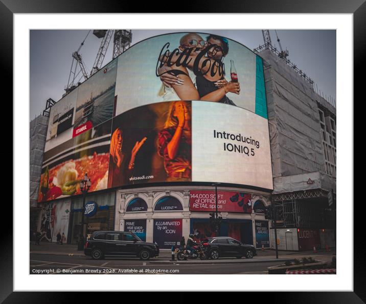 Piccadilly Circus  Framed Mounted Print by Benjamin Brewty