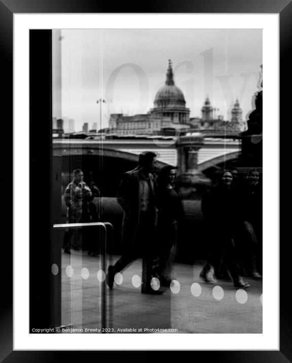 Street Photography Reflection  Framed Mounted Print by Benjamin Brewty