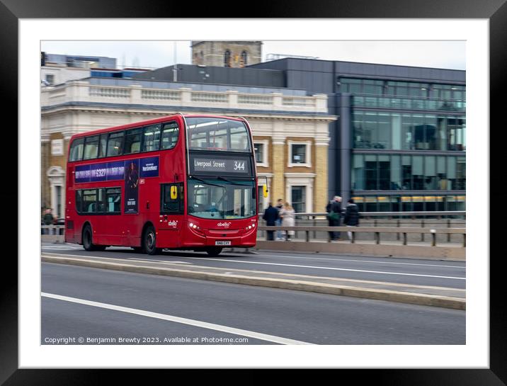 344 Bus  Framed Mounted Print by Benjamin Brewty