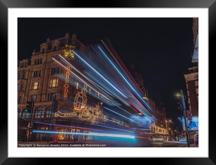 Harrod's Long Exposure Framed Mounted Print by Benjamin Brewty