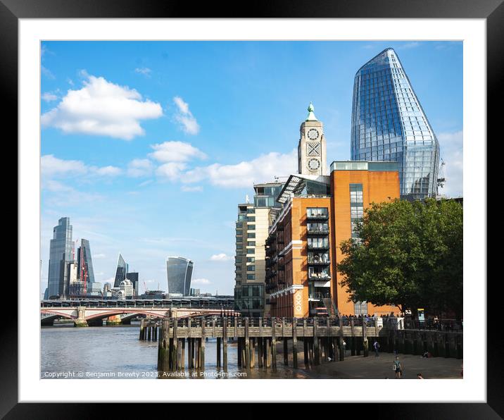 OXO Tower  Framed Mounted Print by Benjamin Brewty
