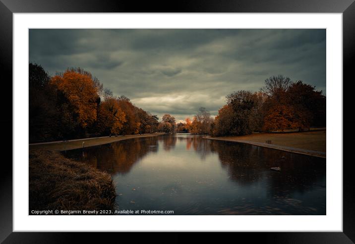 Verulamium Lake Long Exposure  Framed Mounted Print by Benjamin Brewty