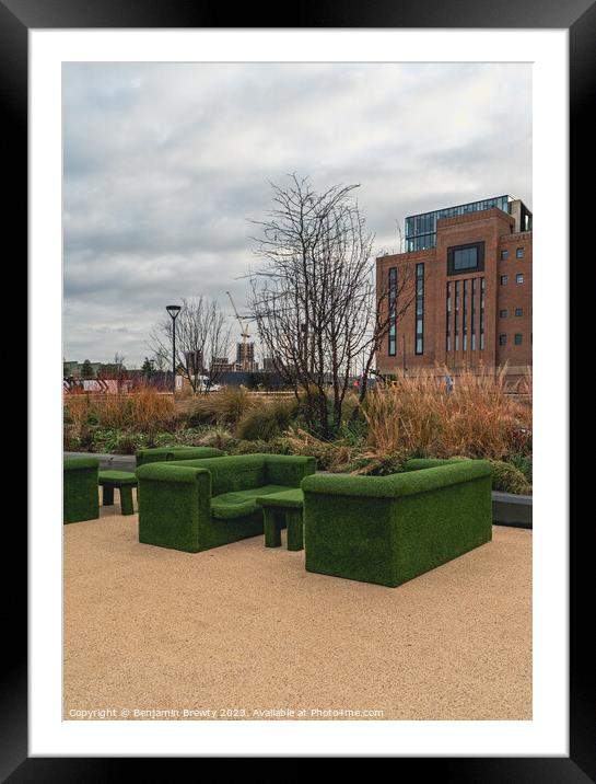 Table & Chairs Framed Mounted Print by Benjamin Brewty