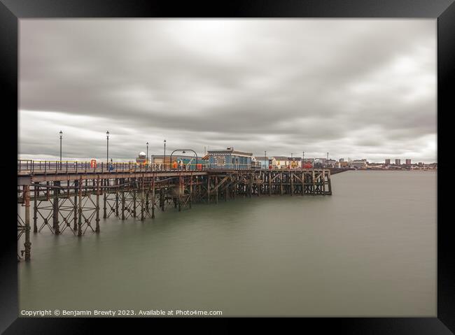 Southend On Sea Day Time Long Exposure  Framed Print by Benjamin Brewty