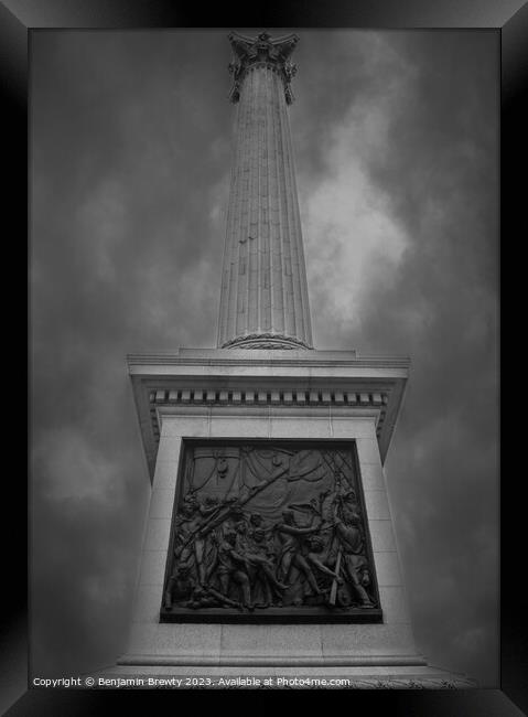 Nelson's Column Framed Print by Benjamin Brewty