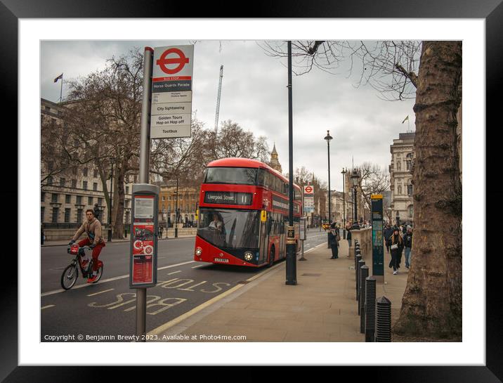 London Street Shot Framed Mounted Print by Benjamin Brewty