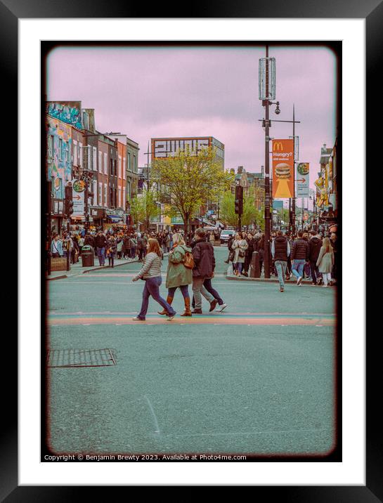 Crossing The Street Framed Mounted Print by Benjamin Brewty
