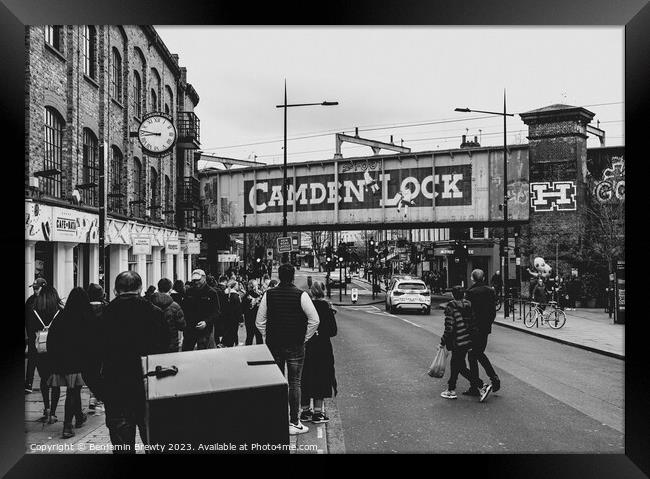 Camden Lock Sign  Framed Print by Benjamin Brewty