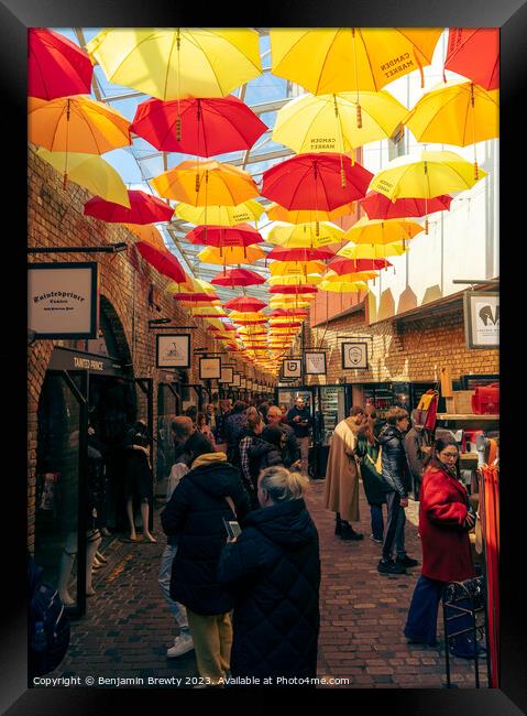 Camden Umbrella's  Framed Print by Benjamin Brewty