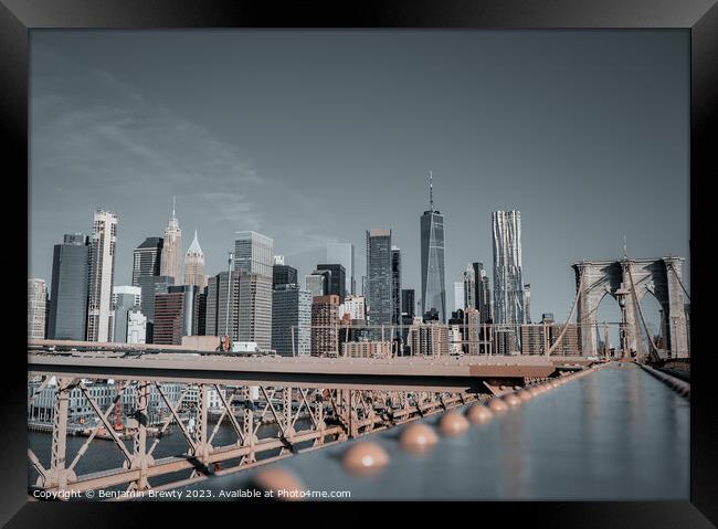 NYC Skyline Framed Print by Benjamin Brewty