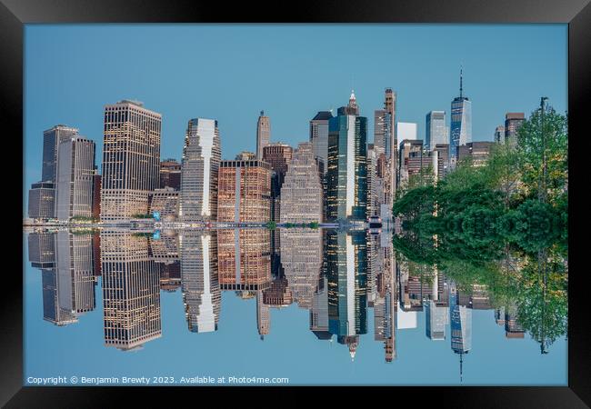 New York View Framed Print by Benjamin Brewty