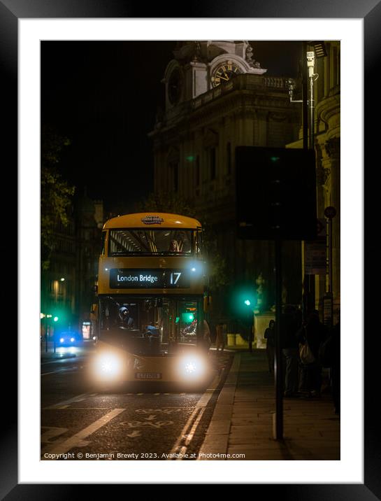 London Bus  Framed Mounted Print by Benjamin Brewty