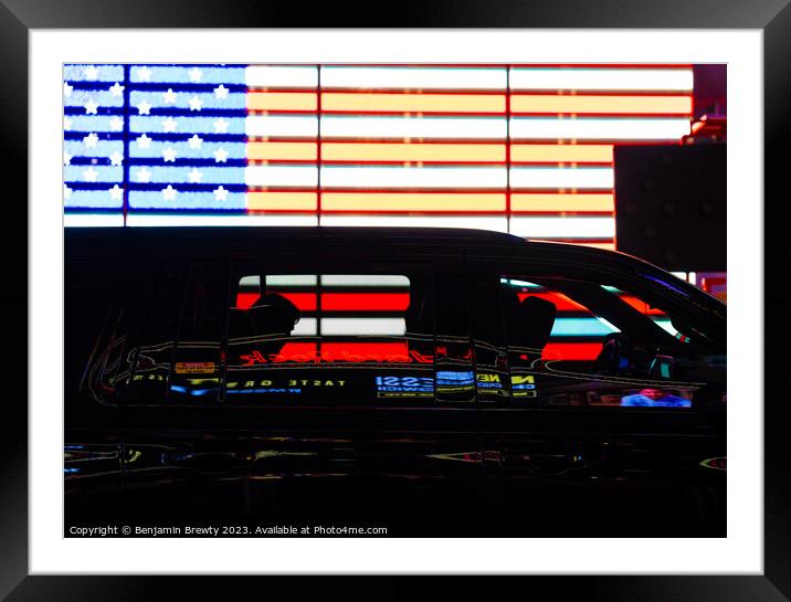 Times Square Silhouette  Framed Mounted Print by Benjamin Brewty