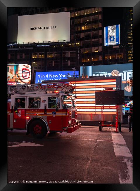 Fire truck Framed Print by Benjamin Brewty