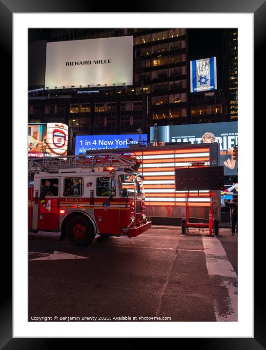 Fire truck Framed Mounted Print by Benjamin Brewty