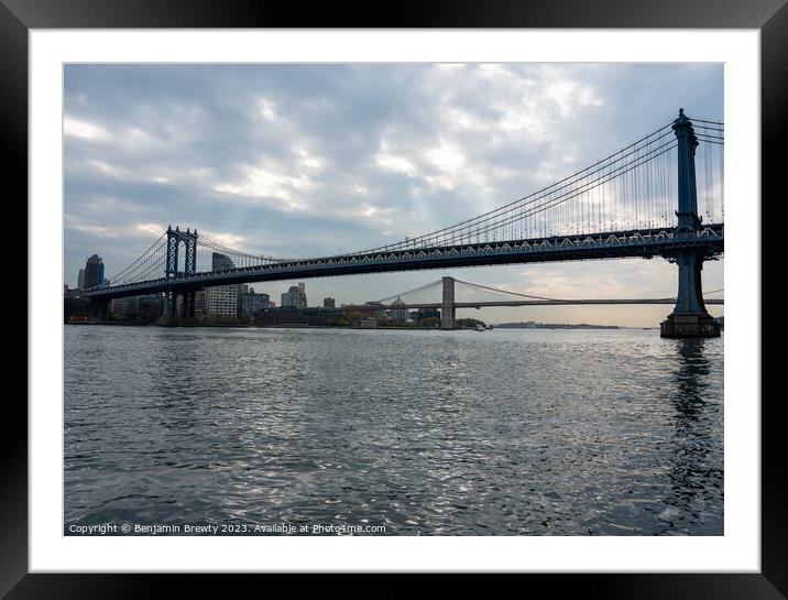 New York Bridges Framed Mounted Print by Benjamin Brewty
