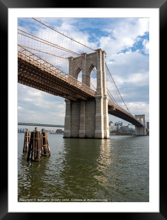 Brooklyn Bridge Framed Mounted Print by Benjamin Brewty